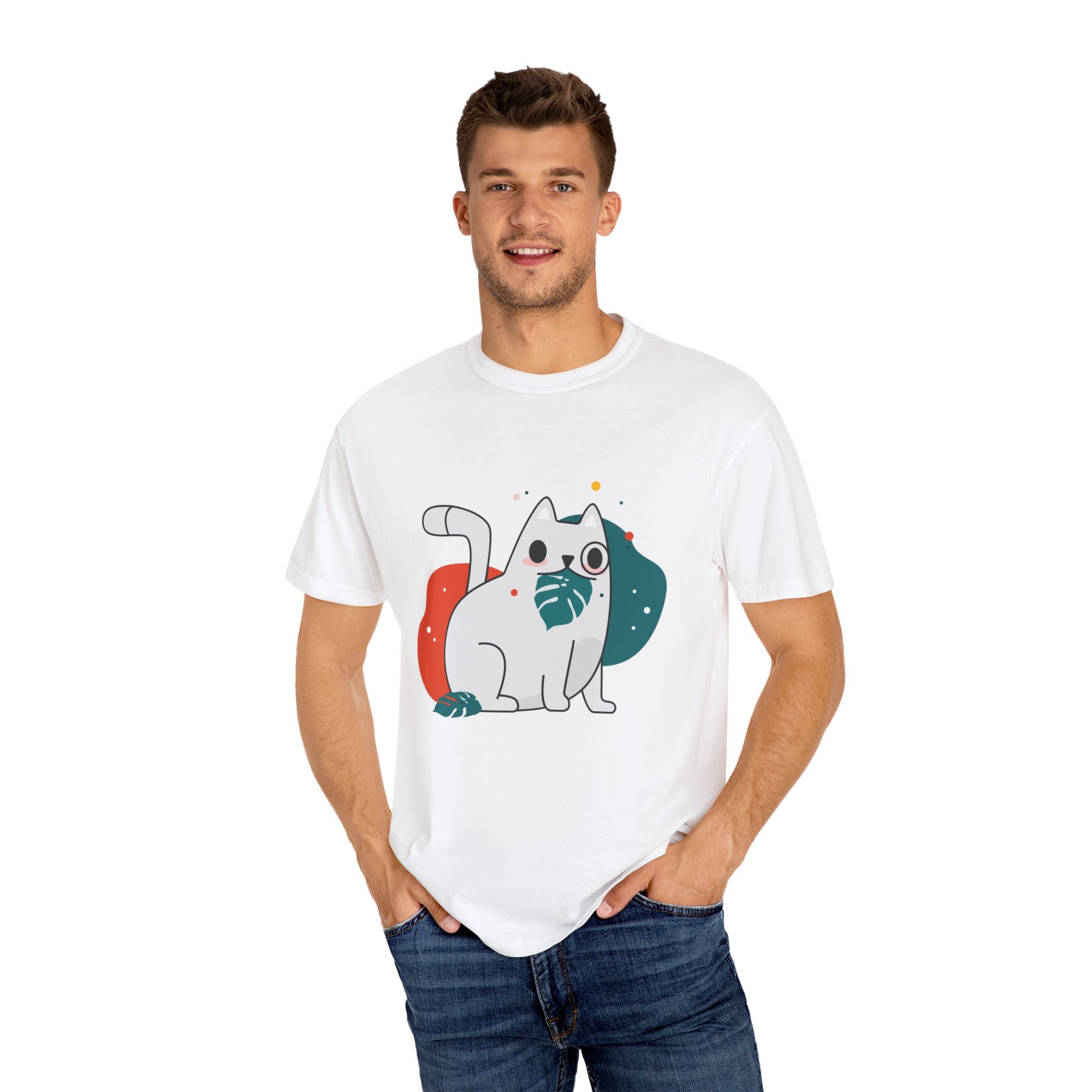 Playful Cat Graphic T-Shirt, Cat Lover Tee, Unisex Gift for Pet Owners, Cute Animal T-Shirt, Summer Casual Wear