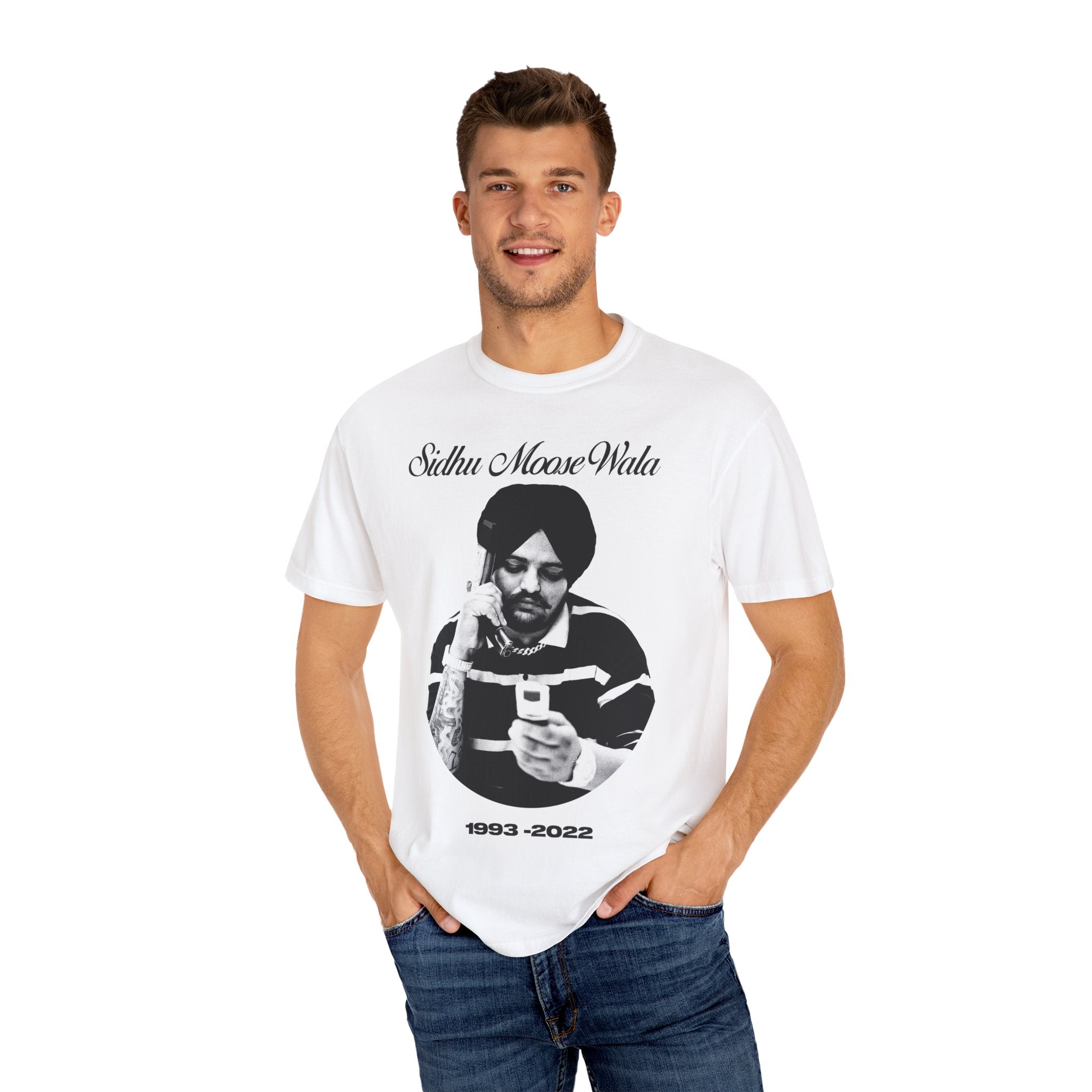 Sidhu Moosewala 1993–2022 Garment-Dyed Tee – Unisex Relaxed Fit